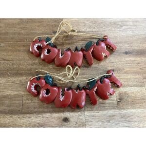 Vintage Country Farmhouse Homco 7618-B Apple Kitchen Decor X2 Home Interior 9"